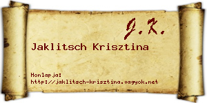 Jaklitsch Krisztina névjegykártya